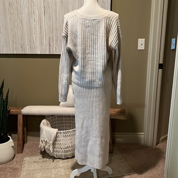 Trend Savvy Current Air Midi Ribbed Knit Cardigan and Skirt Set - Picture 4 of 11